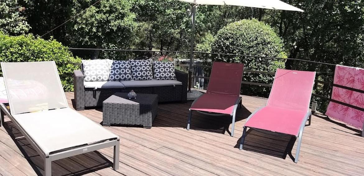 Roulotte Romantique Avec Piscine En Cevennes Monteils (Gard) Exteriör bild